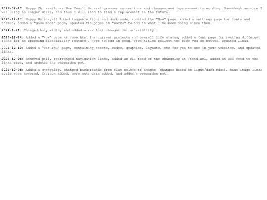 changelog screenshot