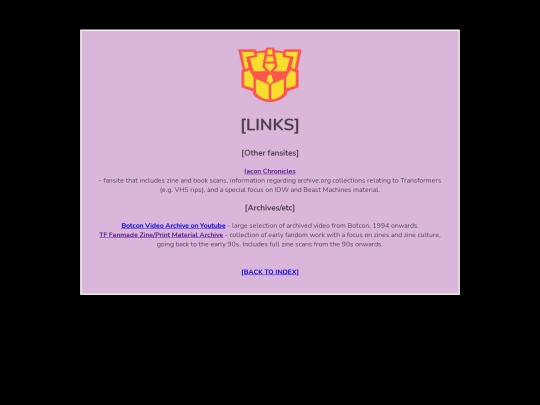 links screenshot