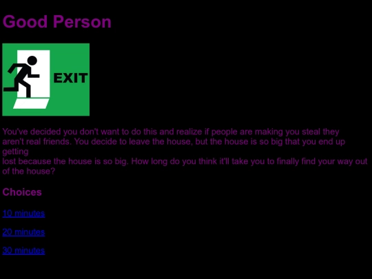 Choices/Leavethehouse screenshot