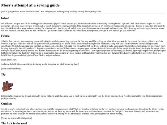 Sewing/blankpagetest screenshot