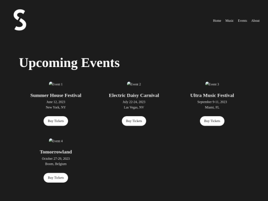 events screenshot