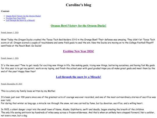 Blog screenshot
