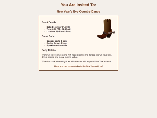 Event Invite screenshot