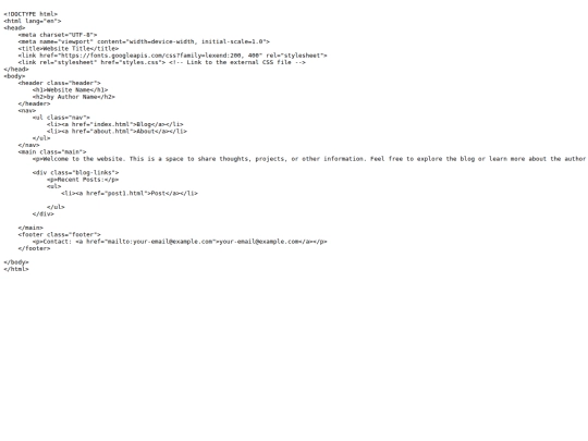 website template/sample-index screenshot