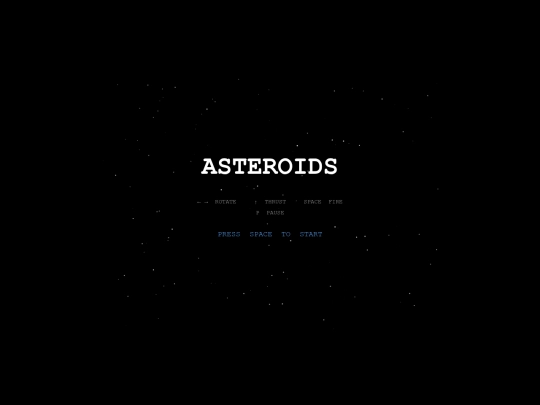games/asteroids screenshot