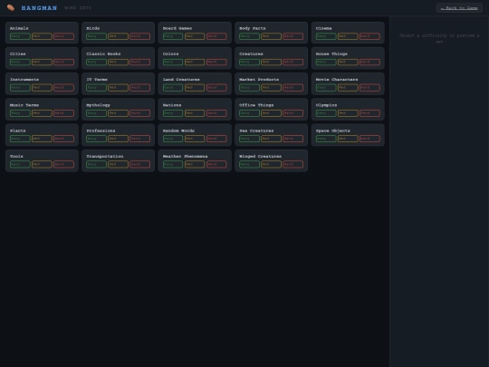 games/hangman/sets screenshot