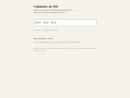 utils/validador-nif-pt screenshot
