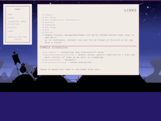 links screenshot