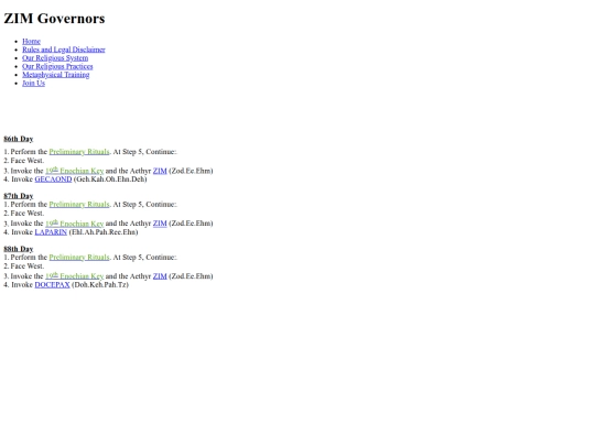 ZIM Governors screenshot