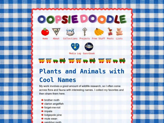 lists/plants-animals-names screenshot