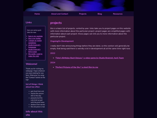 projects screenshot