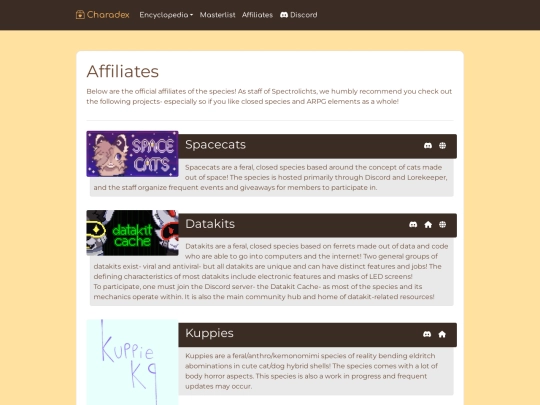 affiliates screenshot