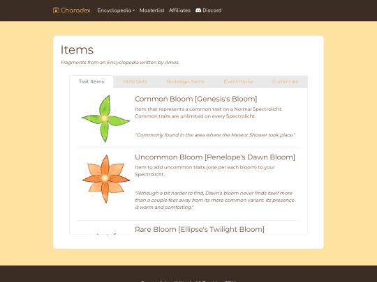 items screenshot