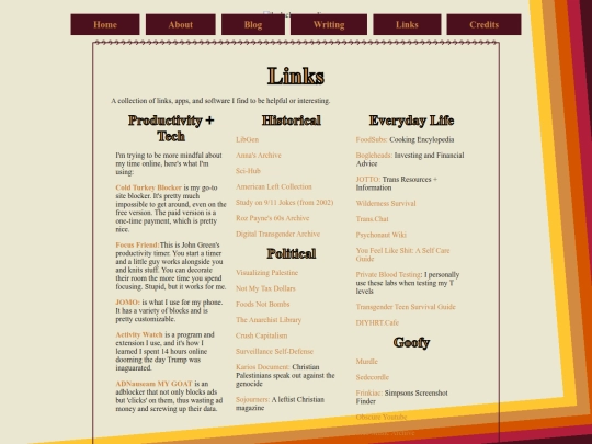 links screenshot