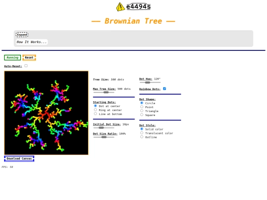 brownian-tree screenshot