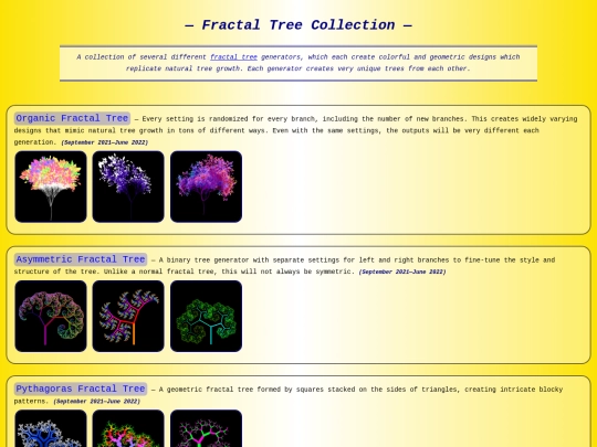 fractal-tree-collection screenshot