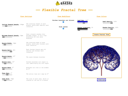fractal-tree screenshot