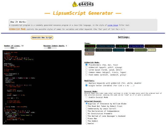lipsumscript screenshot
