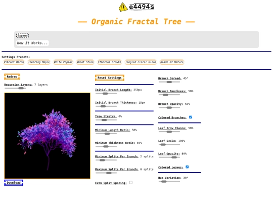 organic-tree screenshot