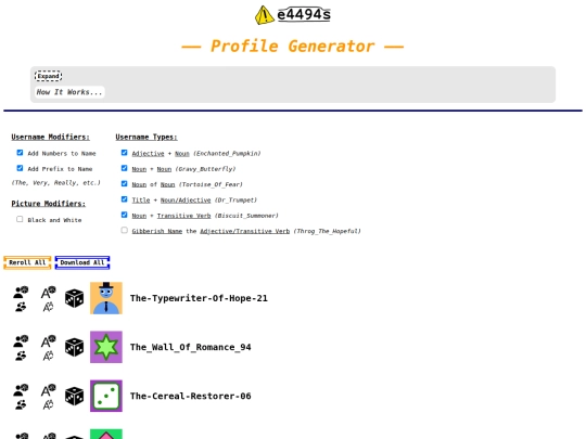 profile-generator screenshot