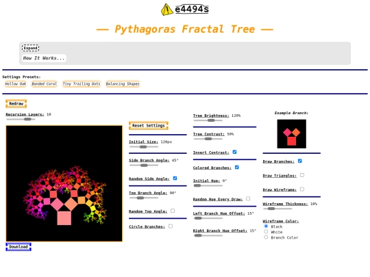 pythagoras-tree screenshot