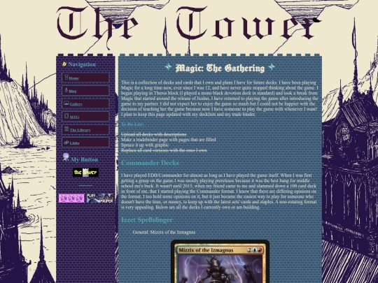 Neocities/MTG screenshot
