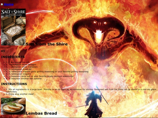 LotR_recipes screenshot