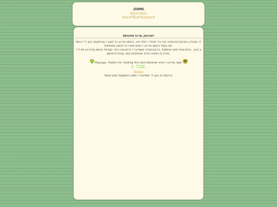 blog/journal screenshot