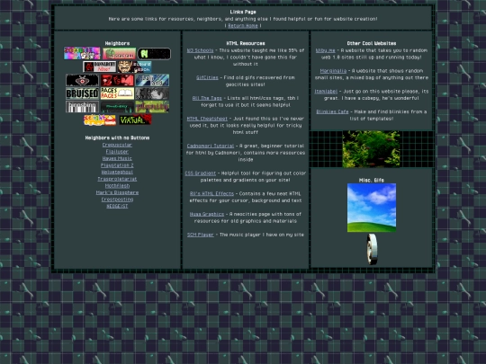 links screenshot