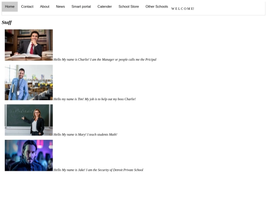 Staff Page screenshot