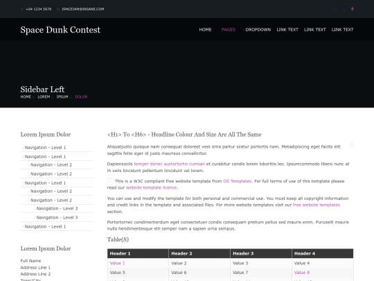 pages/sidebar-left screenshot