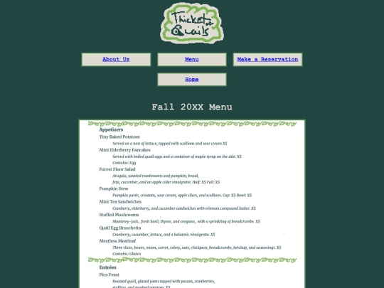menu screenshot