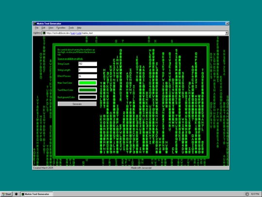 src/code/matrix-text screenshot
