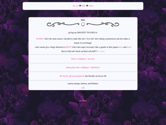 links screenshot