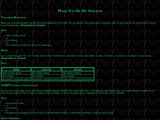 services screenshot