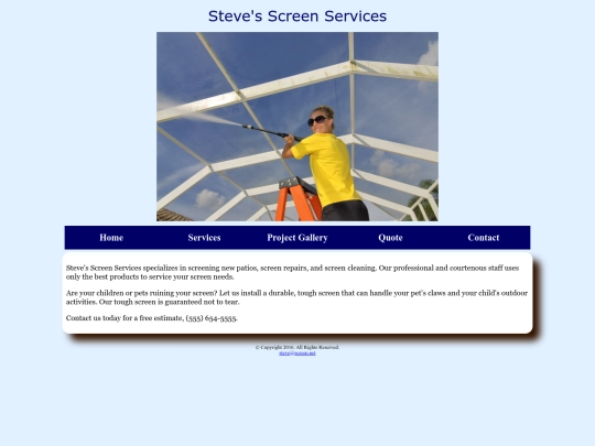 Week 5 Steve's Screen Services screenshot