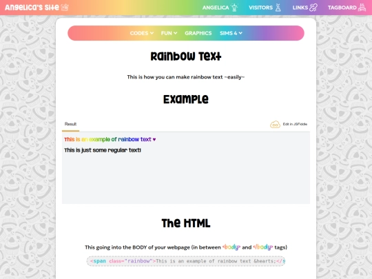 codes-rainbow screenshot