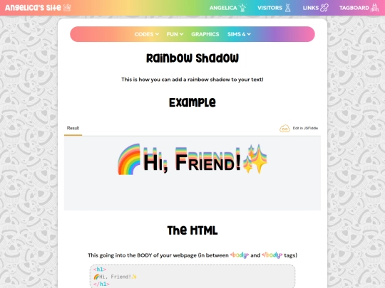 codes-rainbow2 screenshot