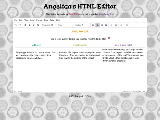 wysiwyg screenshot