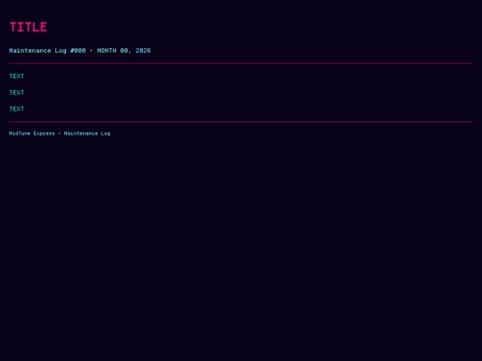 archivescar/maintenancelog/000-maintenance-template screenshot