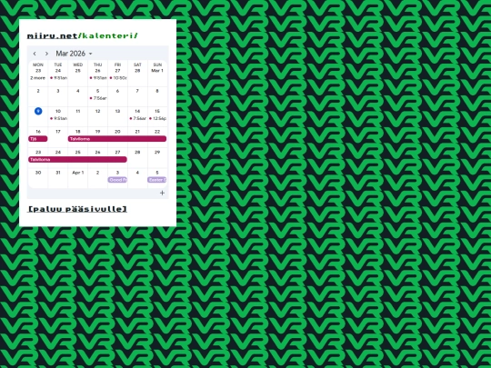 kalenteri screenshot