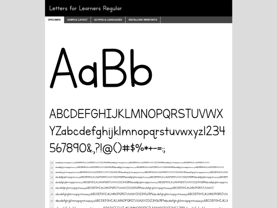 fonts/LFL/letters_for_learners-demo screenshot