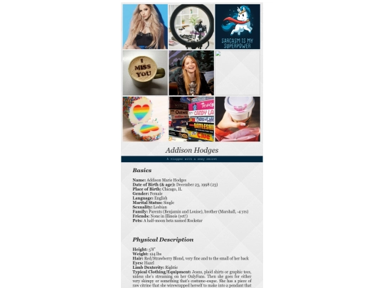 addie/info screenshot