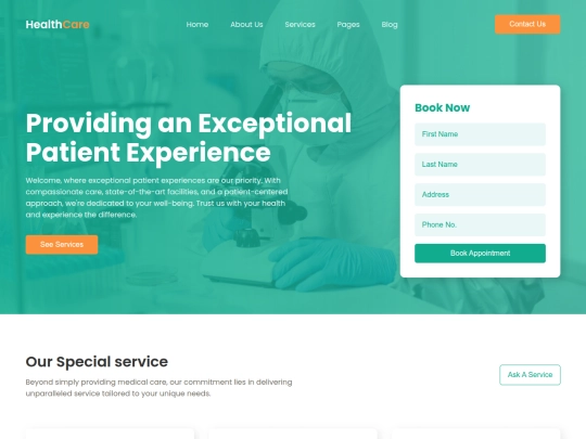 67.Healthcare website screenshot