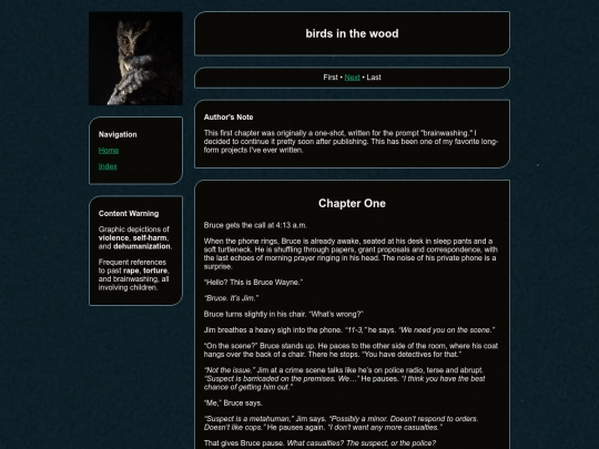 fanfiction/birds/in-the-wood screenshot