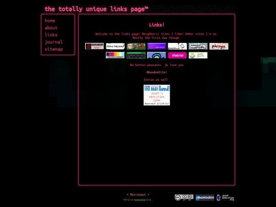 links screenshot