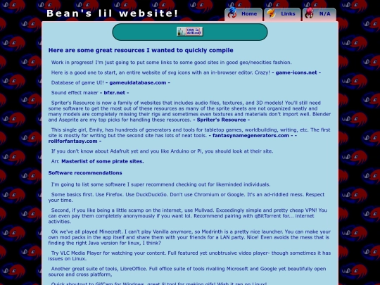 links screenshot