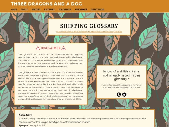 Glossaries/Shifting-Glossary screenshot