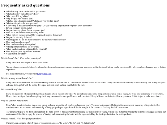 faq screenshot