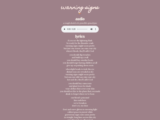 listening/original-songs/warning-signs screenshot